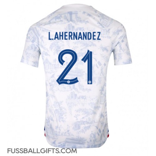 Frankreich Lucas Hernandez #21 Fußballbekleidung Auswärtstrikot WM 2022 Kurzarm